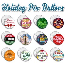 Holiday Buttons Thanksgiving Christmas Memorial Day Halloween Easter 4th... - €2,54 EUR+