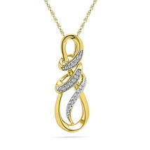 10k Yellow Gold Round Diamond Infinity Anniversary Fashion Pendant 1/10 Ctw - £175.83 GBP