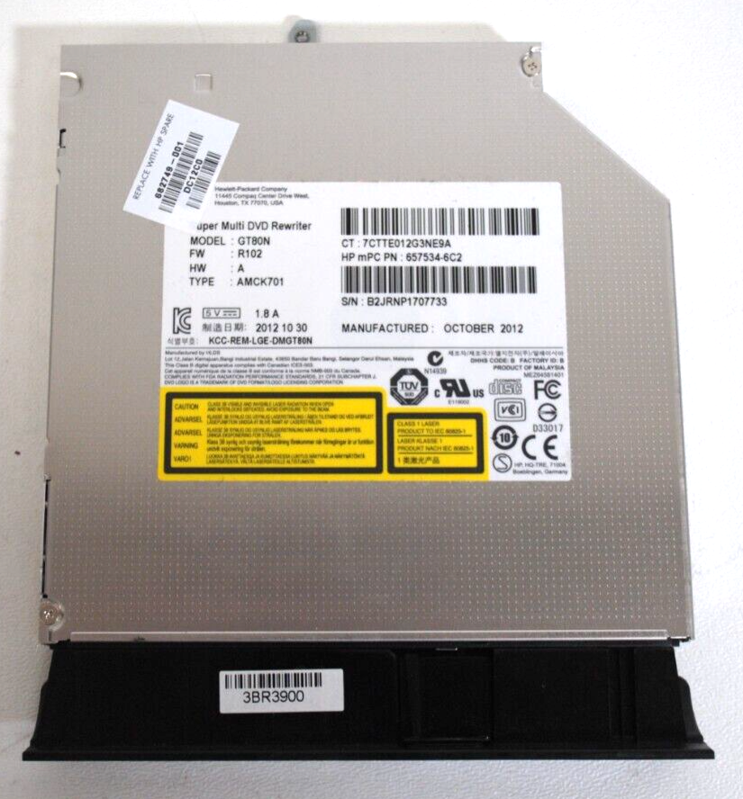 HP Pavilion G7 Genuine Super Multi DVD-RW Burner Drive GT80N 657534-6C2 w/Bezel - $10.39