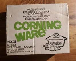 Corning Ware 1 Qt Covered Saucepan A-1-8-SR Spice O&#39; Life Sealed Nos Vintage - £29.99 GBP