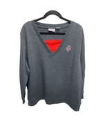 New Bon Worth Womens Size XLP Long Sleeve Pullover Gray Sweatshirt red E... - £14.88 GBP