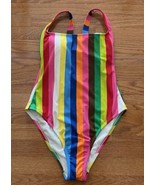 Tabitha Brown for Target Medium M  One Piece Swimsuit Rainbow Striped - £26.01 GBP