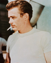 James Dean Color 16x20 Canvas Giclee Iconic White T-Shirt And Cigarette - $69.99
