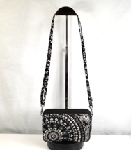 Vera Bradley All in One Crossbody Bag Black Bandana Medallion - $53.17