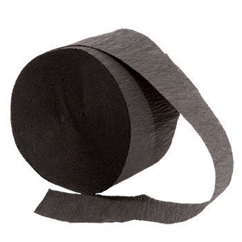 Primary image for 4 ROLLS, BLACK Crepe Paper Streamers 290 ft Total - Made in USA!