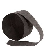 4 ROLLS, BLACK Crepe Paper Streamers 290 ft Total - Made in USA! - £5.90 GBP