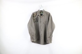 Vintage Cabelas Mens Small Faded Camouflage Collared Shooting Button Shirt Gray - £34.79 GBP