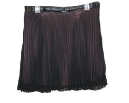 BCBG GENERATION Women&#39;s Skirt Size 12 Sheer Black over Pink Pleated Belted - $18.00