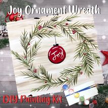 Joy Ornament Wreath Painting Kit - Paint Your Own - Hand-Drawn - Canvas ... - $38.00