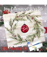 Joy Ornament Wreath Painting Kit - Paint Your Own - Hand-Drawn - Canvas ... - $38.00
