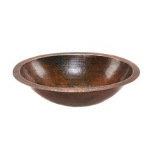 Oval Hammered Copper Bathroom Vessel Sink 17 x 12 inch - £300.51 GBP