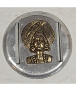 Vintage 1940s Aluminum &amp; Brass Statement Belt Buckle By Irving Silverman - $25.75 CAD