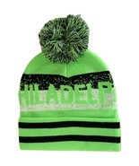 Philadelphia Pixelated Adult Size Winter Knit Pom Beanie Hat (Neon Green... - £11.95 GBP