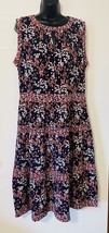 Michael Kors Dress Sleeveless Floral Tiered Black Pink Floral Design Siz... - $24.63