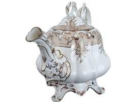 1843 Rococo British Teapot Hand Painted Gold Pattern #8677 - £269.22 GBP