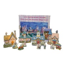 Vintage 10 Piece Lighted Easter Village Display Complete Set Holiday Display - £43.55 GBP