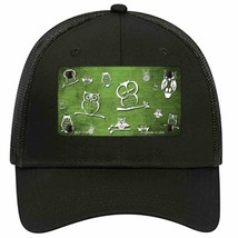 Lime Green White Owl Oil Rubbed Novelty Black Mesh License Plate Hat - £22.67 GBP