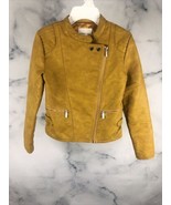 Girls faux leather biker Gold Yellow Jacket  Size 10 - $38.04 CAD