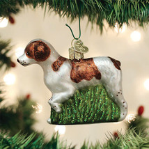 Old World Christmas Brittany Spaniel Glass Christmas Ornament 12330 - $18.88