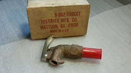 JUSTRITE 8-902 FAUCET  BRASS BARREL VINTAGE NEW $29EA - $21.38