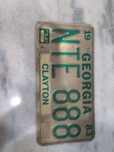 Vintage 1983 Georgia Clayton County License Plate NTE 888 Expired - £9.30 GBP