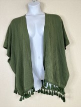 NWT Lane Bryant Womens Plus Size 14/20 (1X) Green Knit Oversized Shrug Tassled - £16.16 GBP