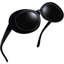 Oval Clout Sunglasses Polarized Uv Protection, Retro Thick Frame Kurt Sun Glasse - £15.97 GBP