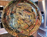Rare Antique Cigar Label Bands Collage Tray Round Large 20&quot; Handmade - $229.95