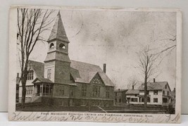 Greenfield Mass. First Methodist Episcopal Church &amp; Parsonage 1907 Postcard A3 - £9.68 GBP