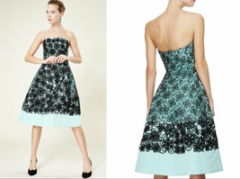 $6,490 Oscar De La Renta Gorgeous Silk Oc EAN Blk Lace Midi Runway Dress M L - $1,698.00