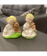 Vintage Angel Baby Ceramic Figurines Set of 2 - $8.10