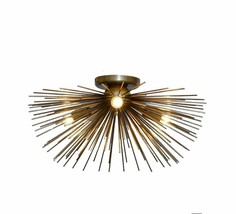 Mid century Starburst Half Urchin Design Polished Brass Sputnik Chandelier - £216.95 GBP