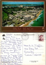 Florida Palm Beach City Beach View Posted 1989 to Tuffin Granby CT VTG Postcard - £7.51 GBP