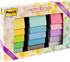 Genuine Post It Notes Limited Edition Super Sticky 15 Colors Pads 3x3 45 Sheets - £15.93 GBP