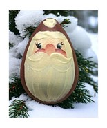Vintage Christmas Egg Shaped Santa Face Brooch Pin Hand Painted Wood San... - £10.24 GBP