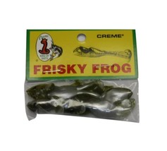 Creme Lure, 1-1/2” Frisky Frog, Watermelon with Pearl Belly, Pack of 7 - £2.11 GBP
