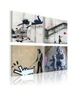 Tiptophomedecor Stretched Canvas Street Art - Banksy Composition Barking... - £55.07 GBP+