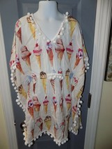 STELLA COVE Pom-Pom Trim Ice Cream Cone Swim Cover-Up Size 6 Girl&#39;s NEW - £28.13 GBP