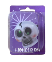Halloween Light Up Pins Trick or Treat Costume Skeleton Skull NIP Jewelry - £4.23 GBP