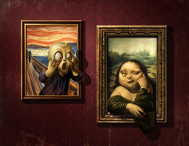 Art Wall Decor Mona Lisa And Scream painting Picture Printed Canvas Giclee - £6.84 GBP+