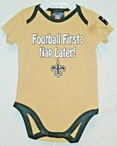 NFL New Orleans Saints Onesie Set of 2 Football First; Nap Later! 18M by Gerber - £19.94 GBP