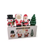 New CHRISTMAS CANDLES Vintage Lot of 4 (Santa, Mrs Claus, Frosty &amp; Tree)... - $184.76 MXN