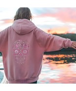 Rhinestones Sugar Skull Pullover Women&#39;s Hoodie Day Of The Dad Bling Swe... - $750.01 MXN+