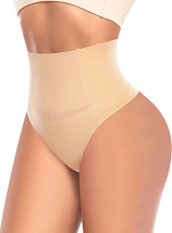Tummy Control Shapewear Thong for Women Mid Waist Panties Girdle Seamless Shapin - £22.01 GBP