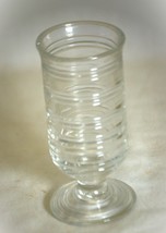 Avon Ribbed Ring Footed Glass Vintage Glassware - $12.86