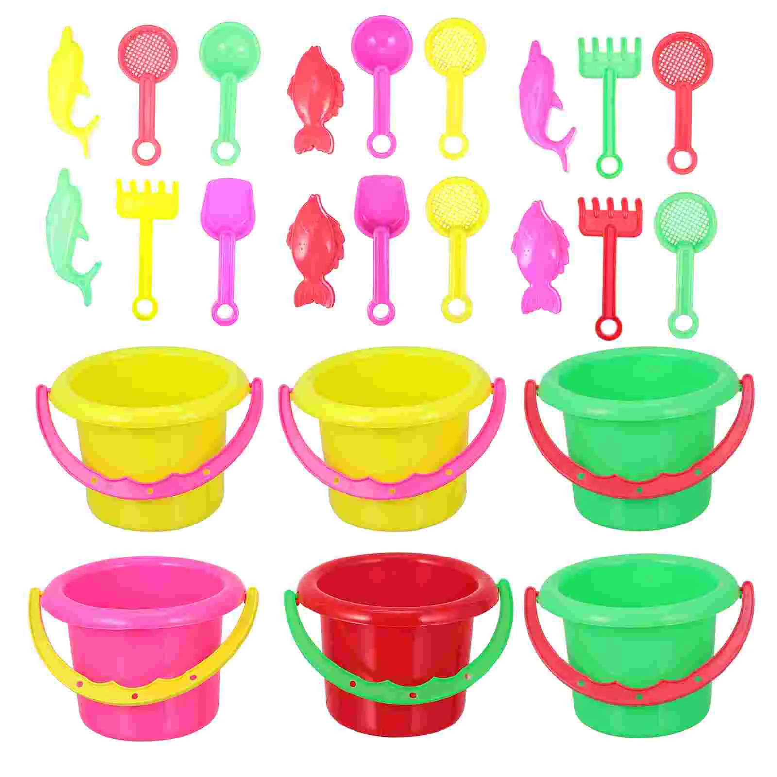 24 Pcs Sand Pail Kids Beach Toys Toys Kids Child Sand Buckets Collapsible - £13.39 GBP