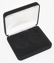 Lot Of 5 Black Felt Coin Display Gift Metal Deluxe Box For 2-Half Dollars Us Jfk - £21.94 GBP