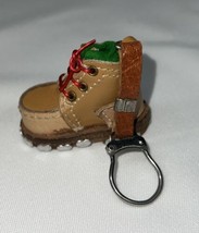Vtg  Leather Hiking Boot Miniature Bag charm Italy - $18.76