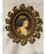 Cameo Creations Victor Ian Gold Ornate Frame Print Lady - £11.68 GBP