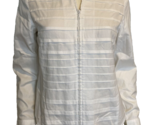 Jones New York Women's PLeated Zip Front Blouse White M - $18.99